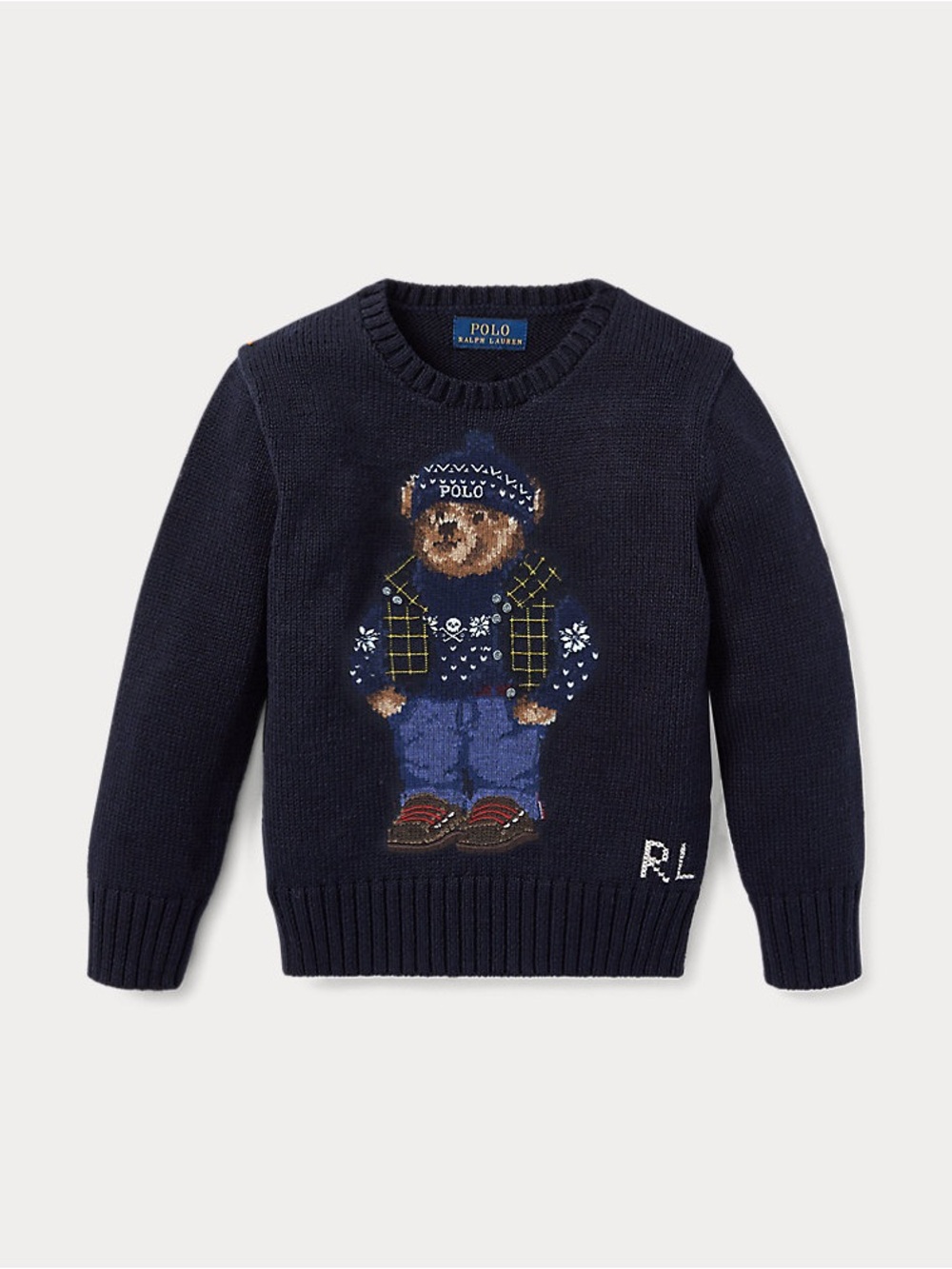 Polo Ralph Lauren Polo Bear Navy Knit Sweater Kids L 14-16